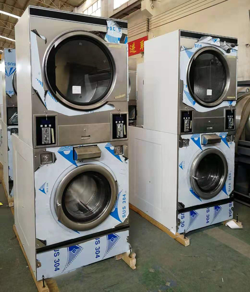 automatic self service laundry equipment combo natural gas heating for service-service center