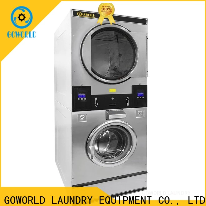 GOWORLD Energy Saving stackable washer dryer combo natural gas heating for hotel