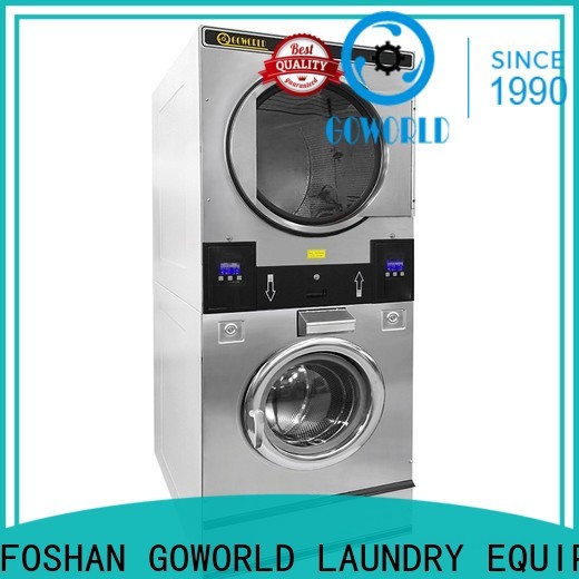 GOWORLD dryer stackable washer dryer combo LPG gas heating for commercial laundromat