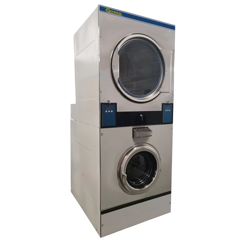10kg-25kg Commercial stack washer dryer machine in laundry shop,hotel