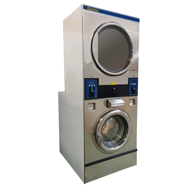 10kg-25kg Coin operated combo washer dryer for restaurants,railway company,fire brigade