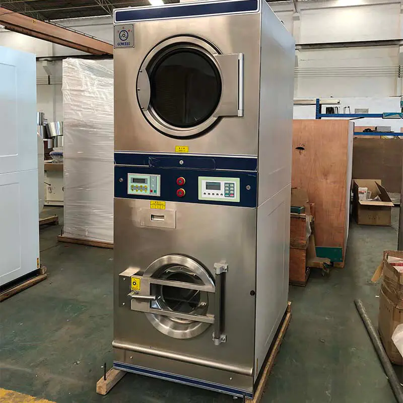 GOWORLD Automatic stacking washer dryer electric heating for commercial laundromat