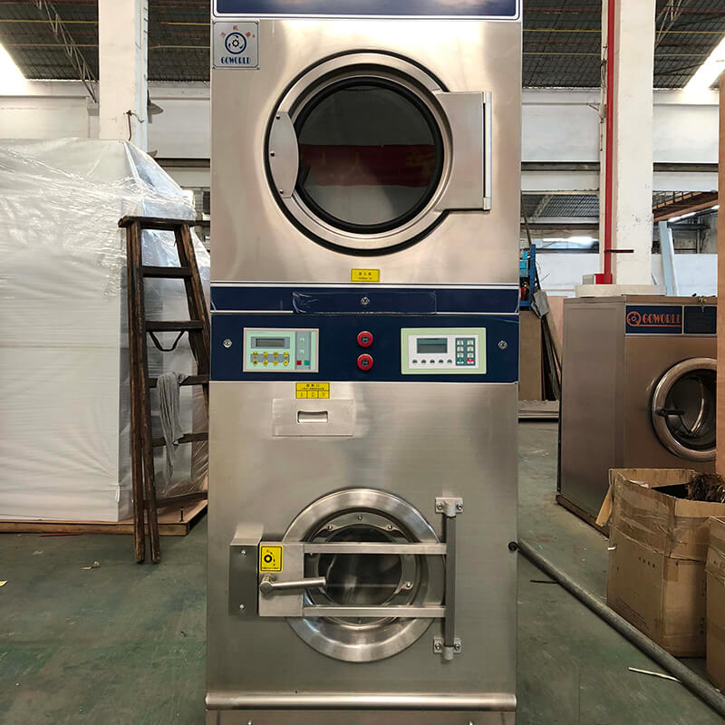 Easy Operated stackable washer and dryer sets drying natural gas heating for commercial laundromat-3
