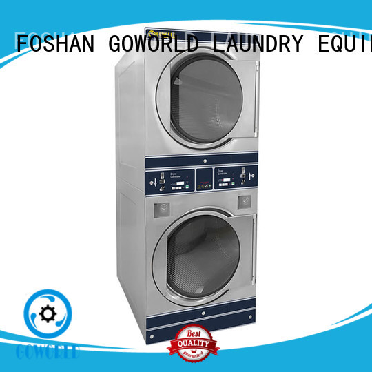 convenient coin operated stackable washer and dryer LPG gas heating for school GOWORLD