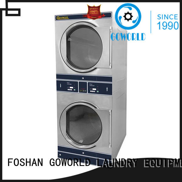 GOWORLD Low Noise stacking washer dryer electric heating for laundry shop