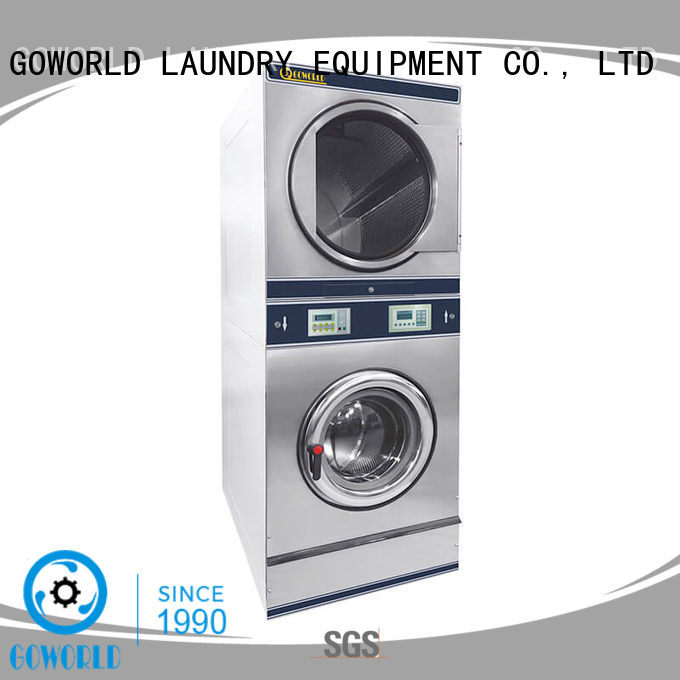 GOWORLD Manual stacking washer dryer LPG gas heating for laundry shop