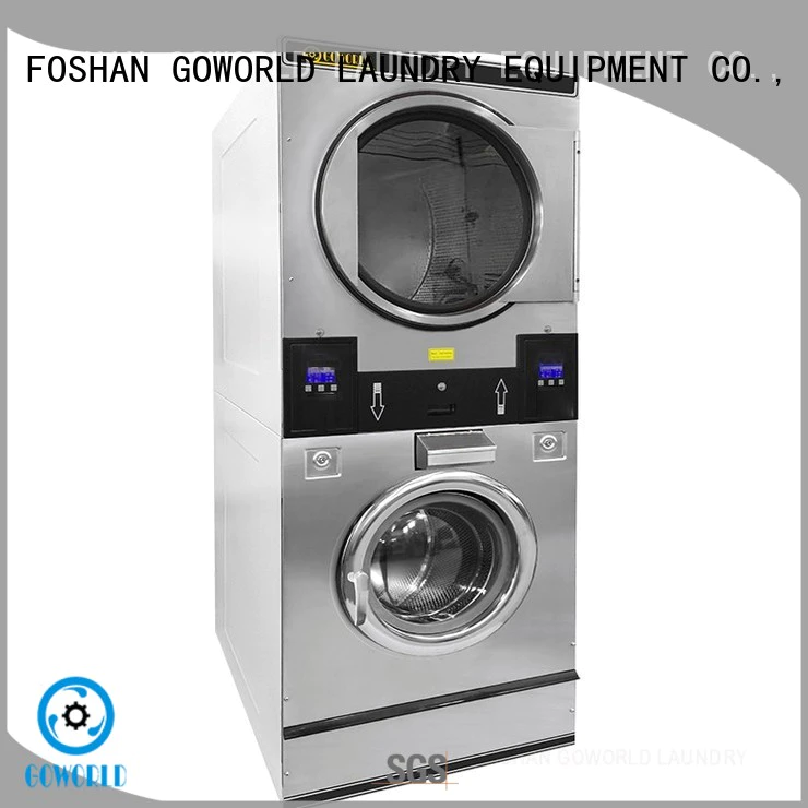GOWORLD Low Noise stackable washer dryer combo LPG gas heating for fire brigade