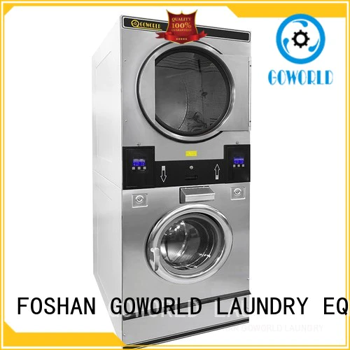 GOWORLD Automatic stackable washer and dryer sets LPG gas heating for school