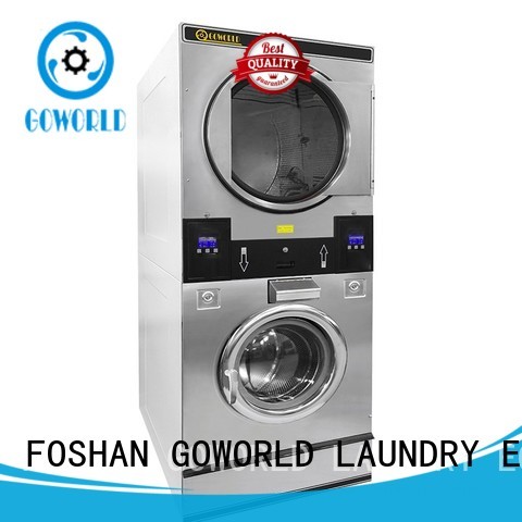 GOWORLD Easy Operated stackable washer dryer combo natural gas heating for commercial laundromat